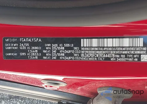 2024 Dodge Hornet R/T Eawd z USA, uszkodzony, nr VIN ZACPDFCW7R3A44078